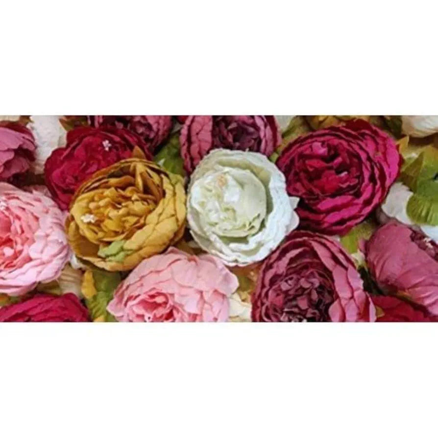 SATYAM KRAFT 6 Pcs Artificial Fabric Rose Flower Heads | Handmade Peony Style Flowers for DIY Crafting, Gift Packing, Bouquet Making, Wedding, Home, Diwali & Event Decoration